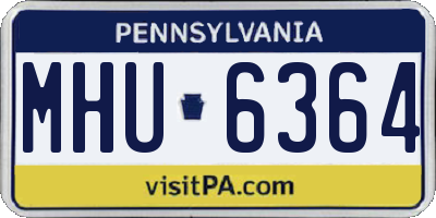 PA license plate MHU6364