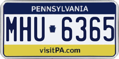 PA license plate MHU6365