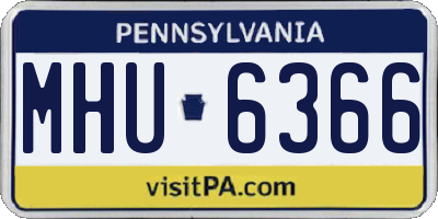 PA license plate MHU6366