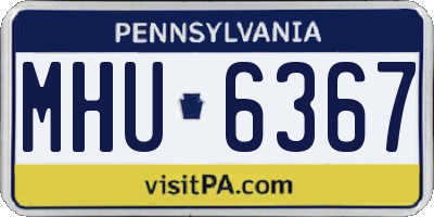PA license plate MHU6367