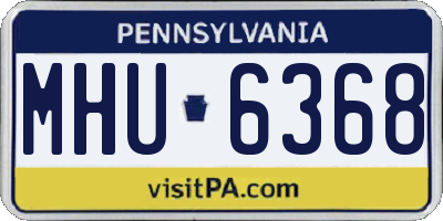 PA license plate MHU6368