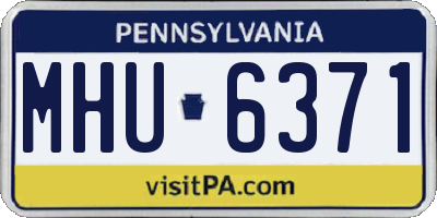 PA license plate MHU6371