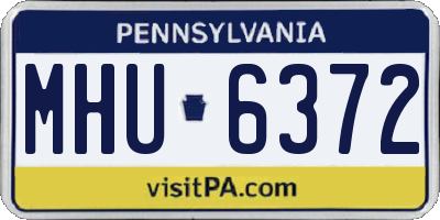 PA license plate MHU6372