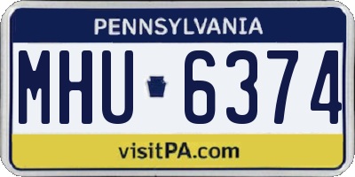 PA license plate MHU6374