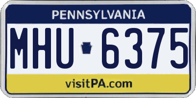 PA license plate MHU6375