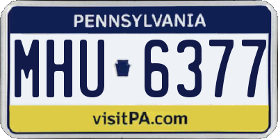 PA license plate MHU6377