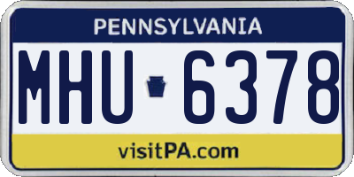 PA license plate MHU6378