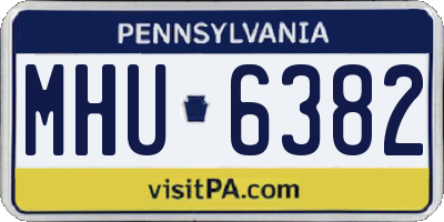 PA license plate MHU6382