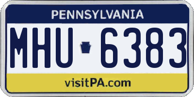 PA license plate MHU6383