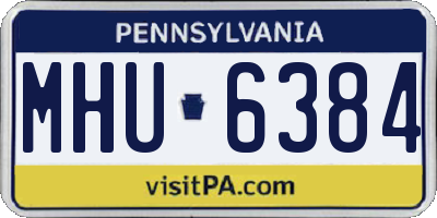 PA license plate MHU6384