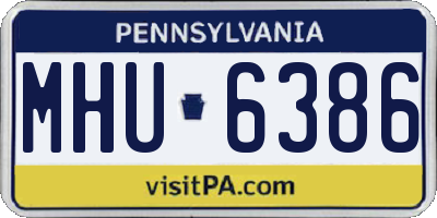 PA license plate MHU6386