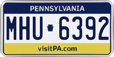 PA license plate MHU6392