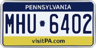 PA license plate MHU6402