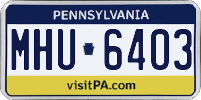 PA license plate MHU6403