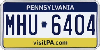 PA license plate MHU6404
