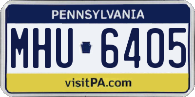 PA license plate MHU6405