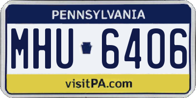 PA license plate MHU6406