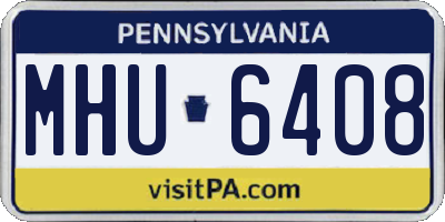 PA license plate MHU6408