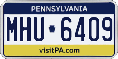 PA license plate MHU6409