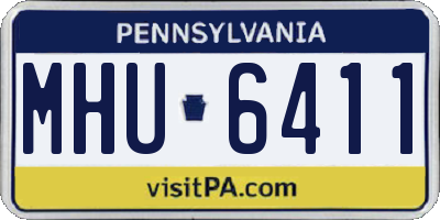 PA license plate MHU6411