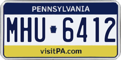 PA license plate MHU6412