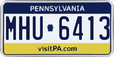 PA license plate MHU6413