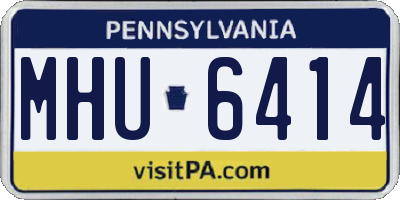 PA license plate MHU6414