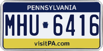PA license plate MHU6416