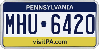 PA license plate MHU6420