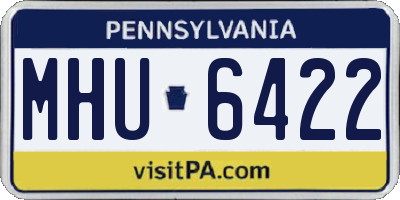 PA license plate MHU6422