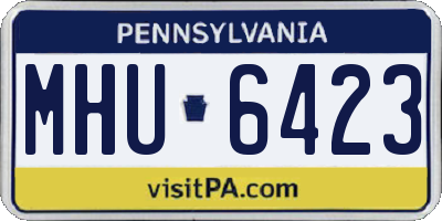 PA license plate MHU6423