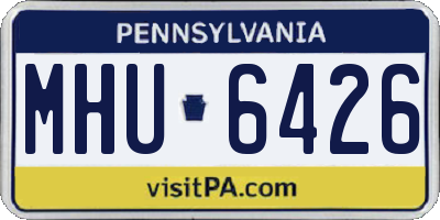 PA license plate MHU6426