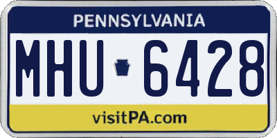 PA license plate MHU6428