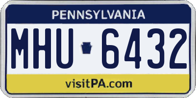PA license plate MHU6432