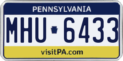 PA license plate MHU6433
