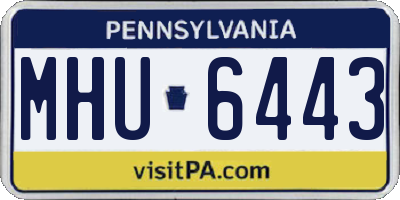 PA license plate MHU6443