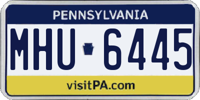 PA license plate MHU6445