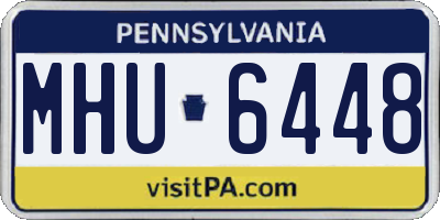 PA license plate MHU6448