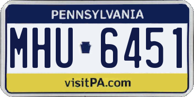 PA license plate MHU6451