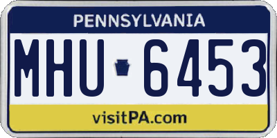 PA license plate MHU6453