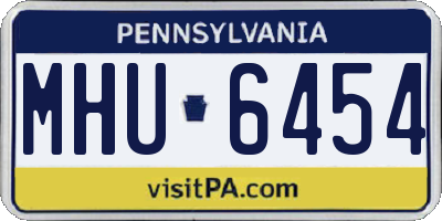 PA license plate MHU6454