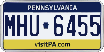PA license plate MHU6455
