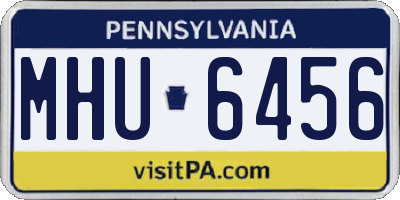PA license plate MHU6456