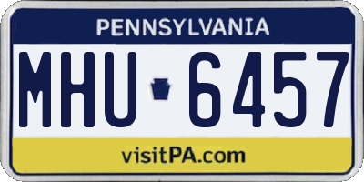 PA license plate MHU6457