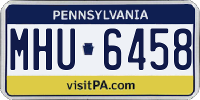 PA license plate MHU6458