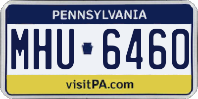 PA license plate MHU6460