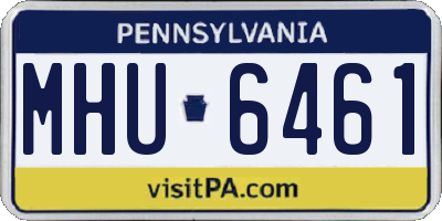 PA license plate MHU6461