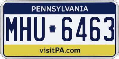 PA license plate MHU6463