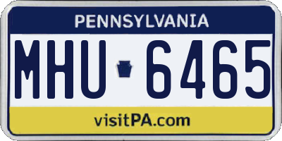 PA license plate MHU6465