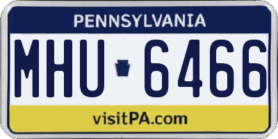 PA license plate MHU6466